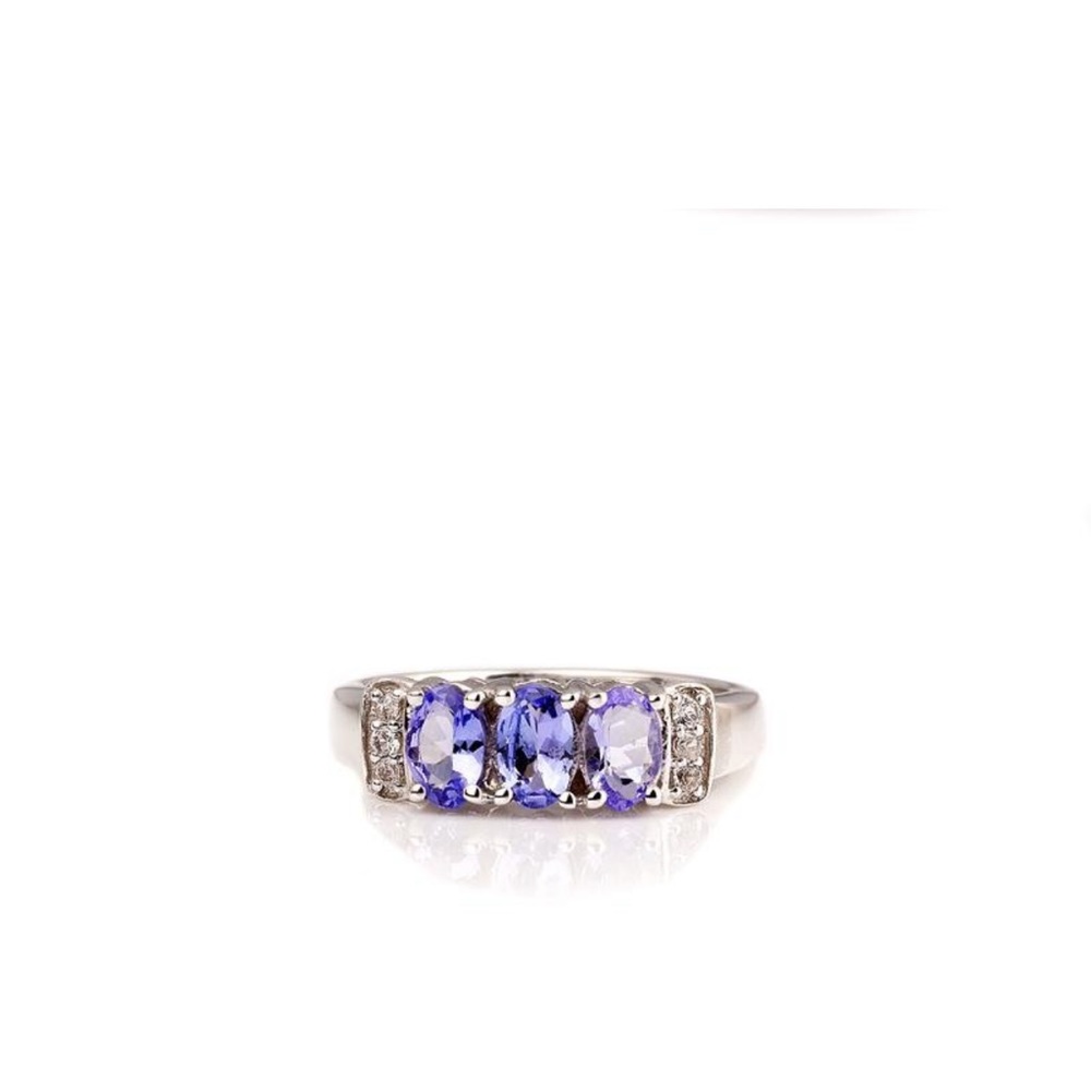 Just listed- platinum over silver and tanzanite ring 5🌟